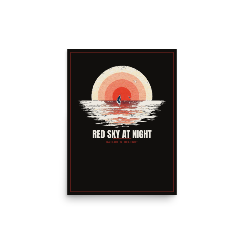Red Sky At Night Poster — Sailing merch