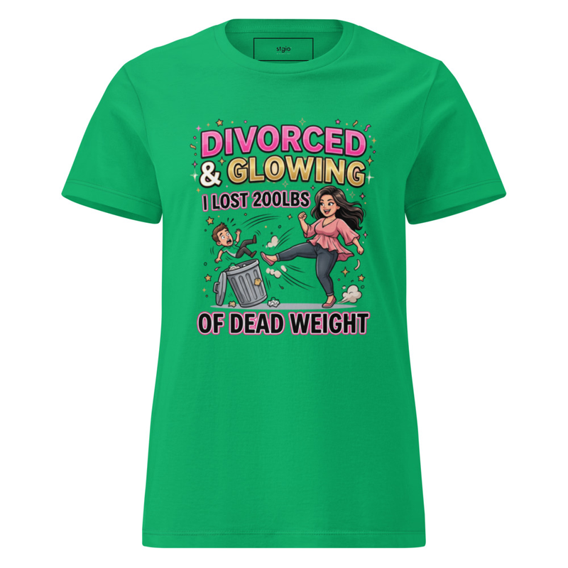 Divorced & Glowing lost the dead weight Women’s basic softstyle t-shirt – XL, Irish Green