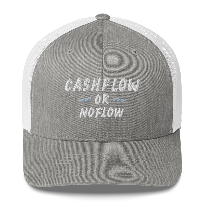 #CashflowOrNoflow Hat – One size, Heather Grey/White
