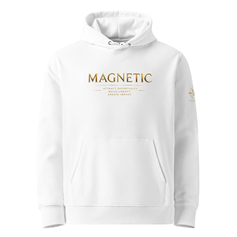 Magnetic (Unisex essential organic hoodie) – 5XL, White