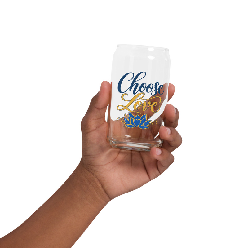 Choose Love Can-shaped glass