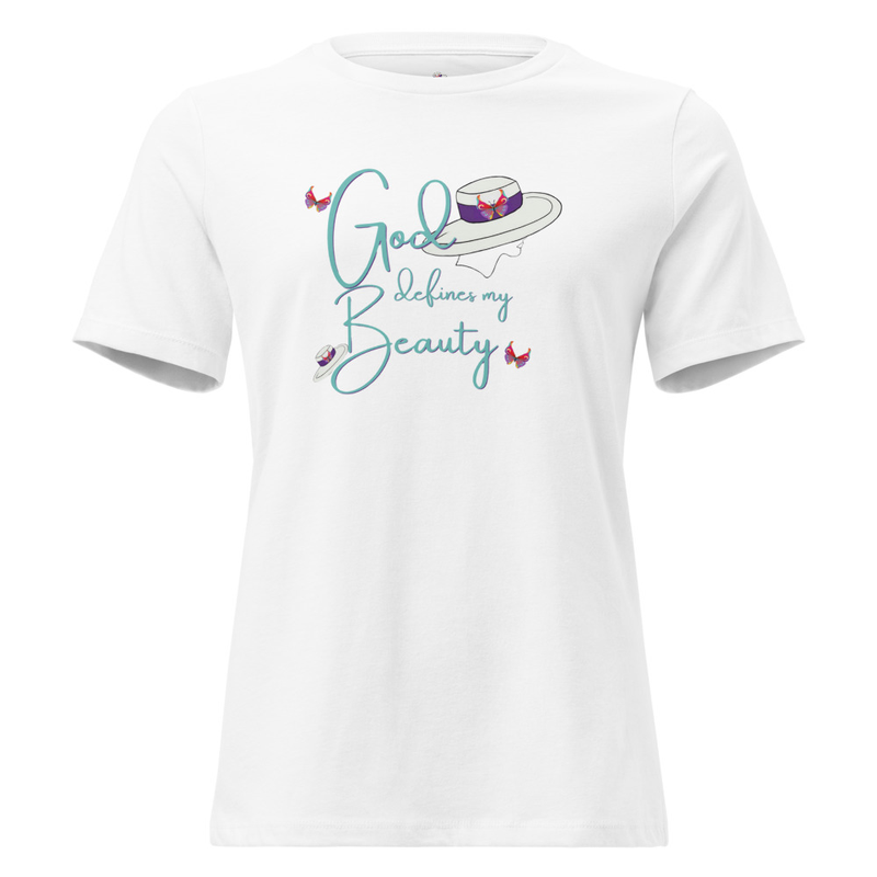 Women's Relaxed T-Shirt - God Defines My Beauty – S, White