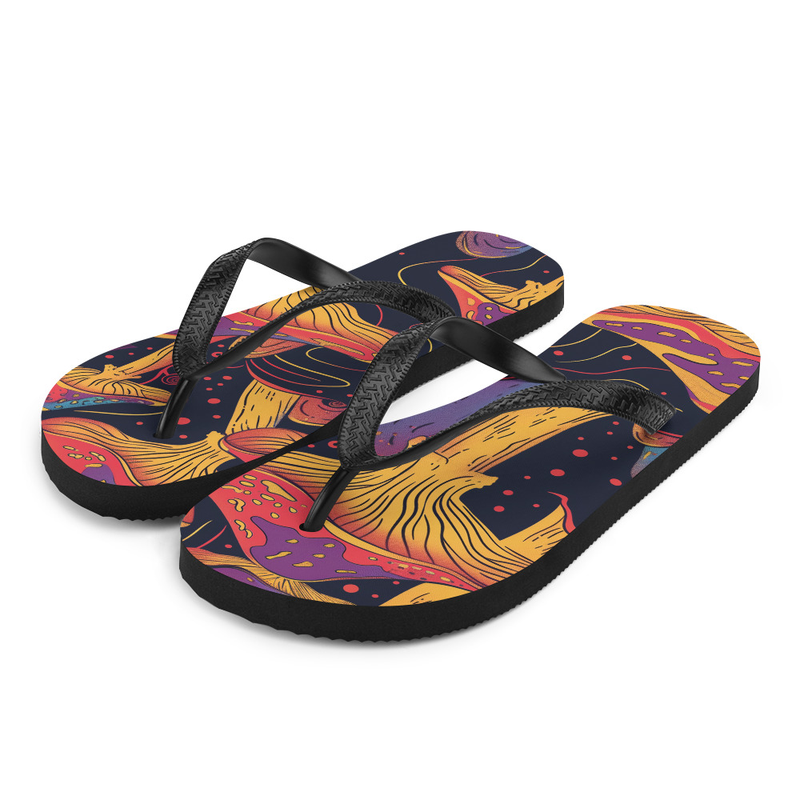 Mushroom Rave Flip-Flops Outdoor or House Slippers