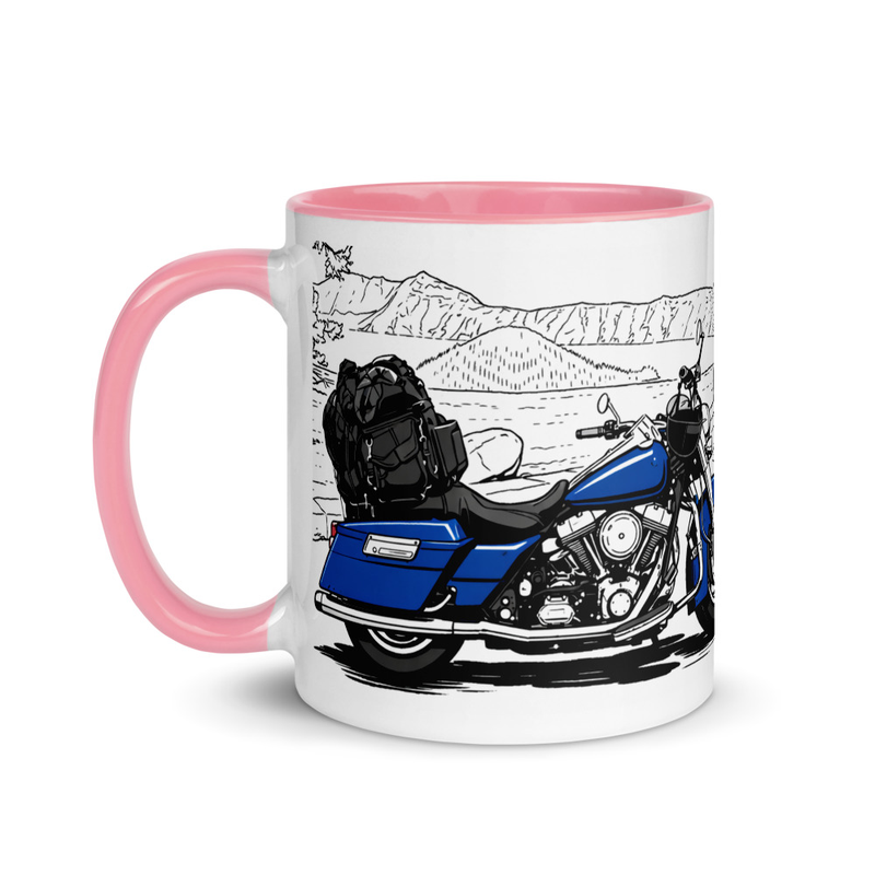 Personalized Motorcycle Mug From Your Photo – 11 oz, Pink