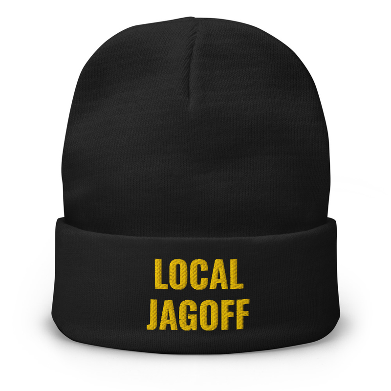 Local Jagoff Black & Gold Knit Beanie