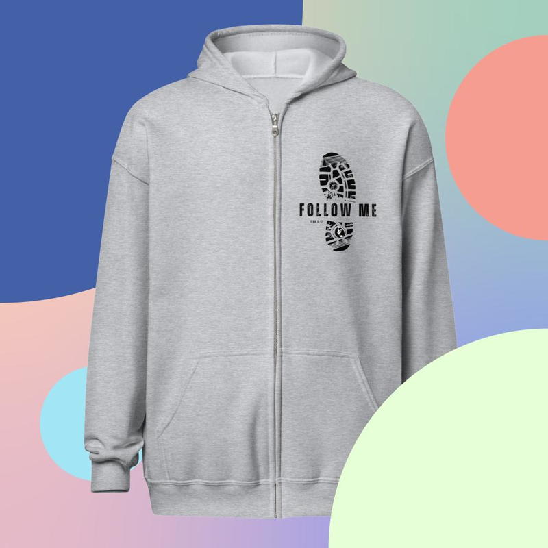 Follow Me - Unisex heavy blend zip hoodie lighter colors