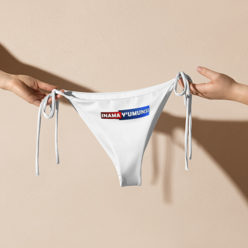 All-over print recycled string bikini bottom