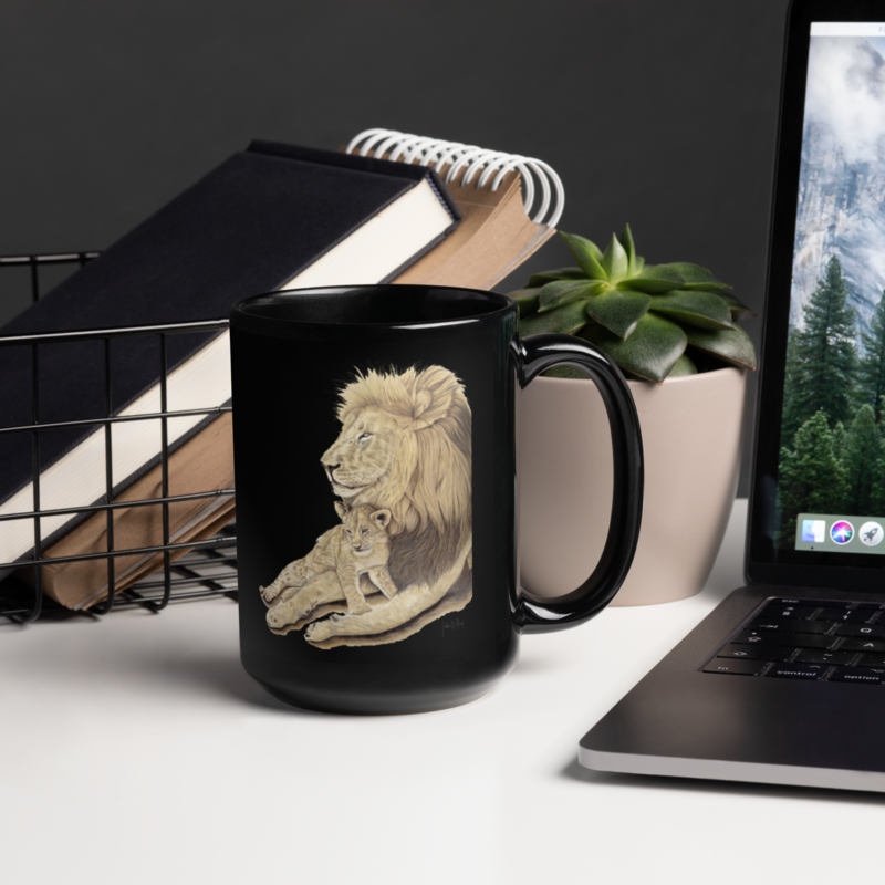 King of the Jungle - Black Glossy Mug – 15 oz, Black