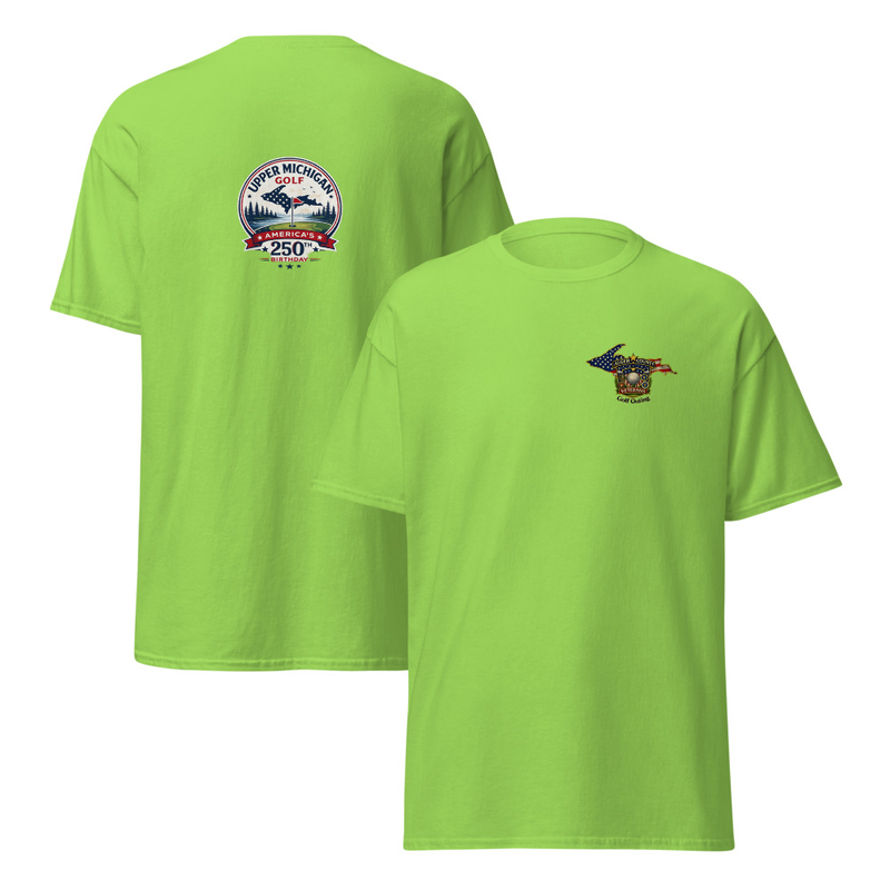 Alger County veteran's Golf Outing Logo #6 Unisex classic tee – S, Lime