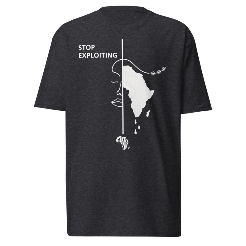 Stop Exploiting Wht premium heavyweight tee