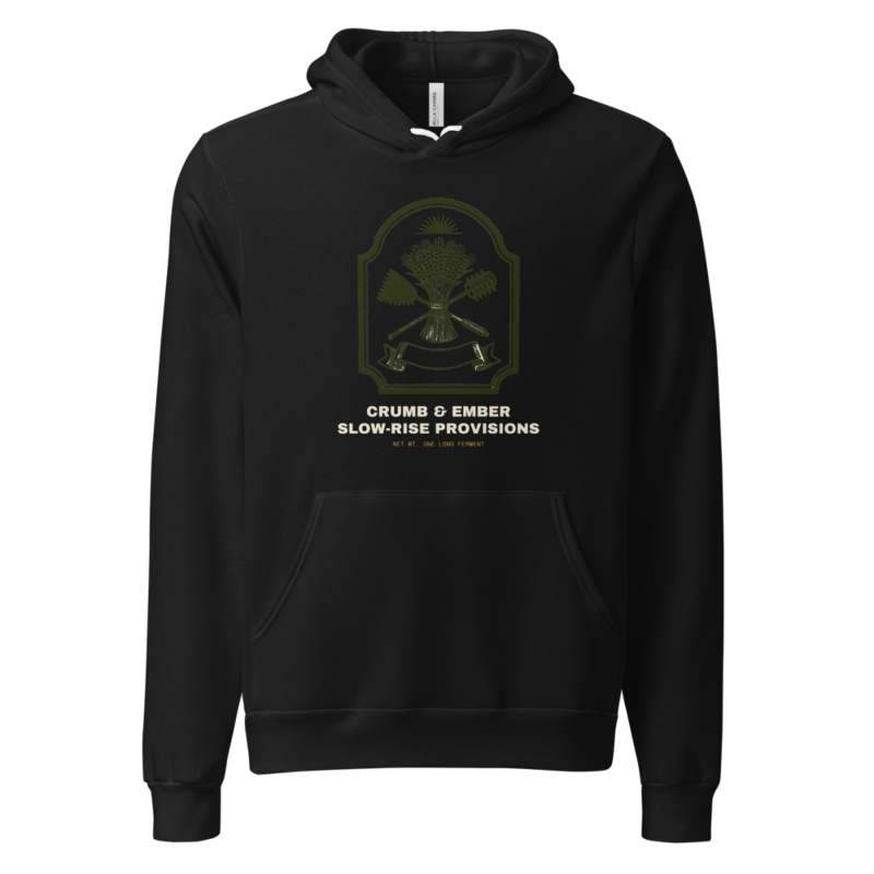 Crumb & Ember Slow-Rise Provisions Hoodie (Artist Series) — Sourdough Baking merch