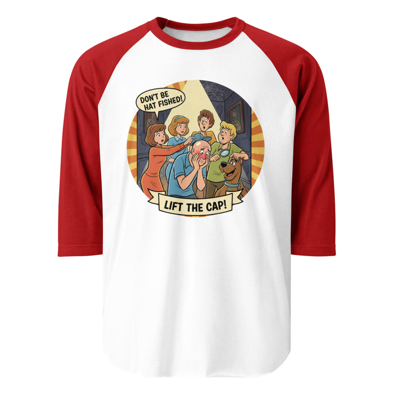 3/4 sleeve raglan shirt copy – XS, White/Red