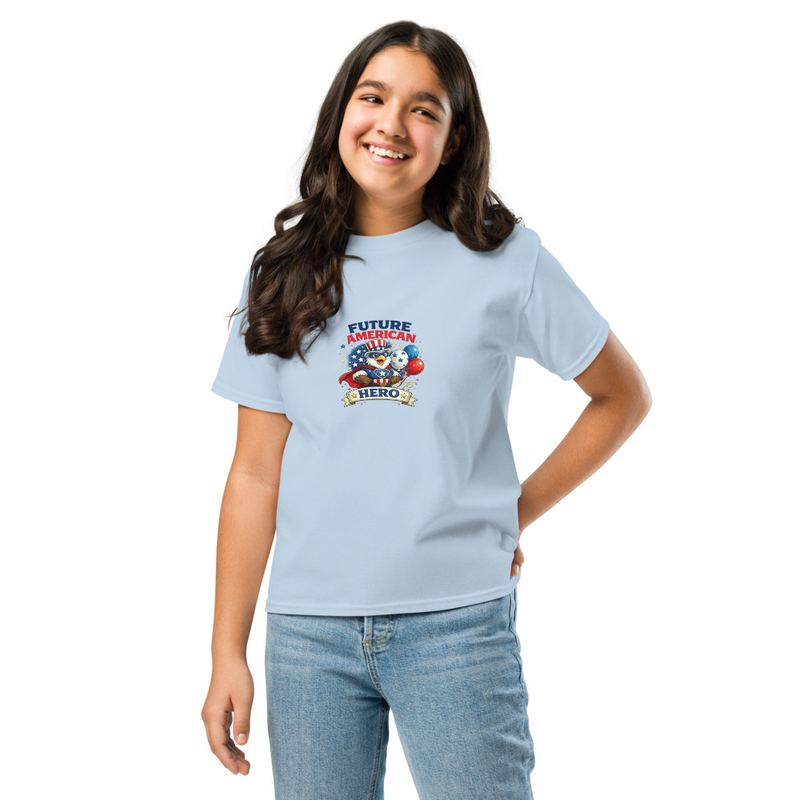 BMT Kids Future American Hero Youth classic tee – XS, Light Blue