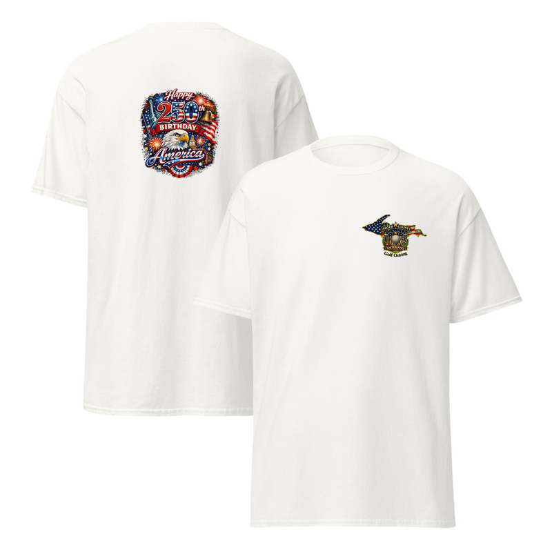 Happy Birthday 250th Unisex classic tee – S, White