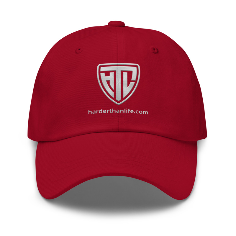 White HTL Logo Hat – One size, Cranberry