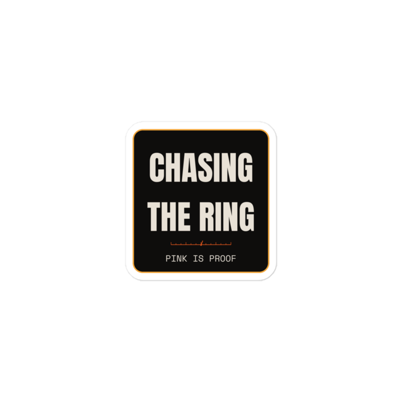 CHASING THE RING Sticker mockup