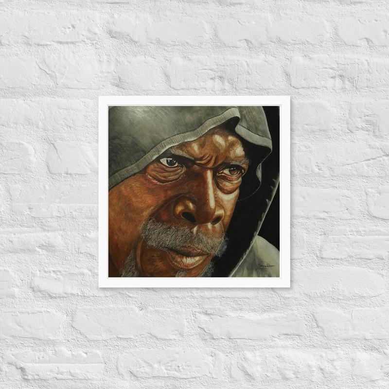 Intensity Framed Poster – 16″×16″, White