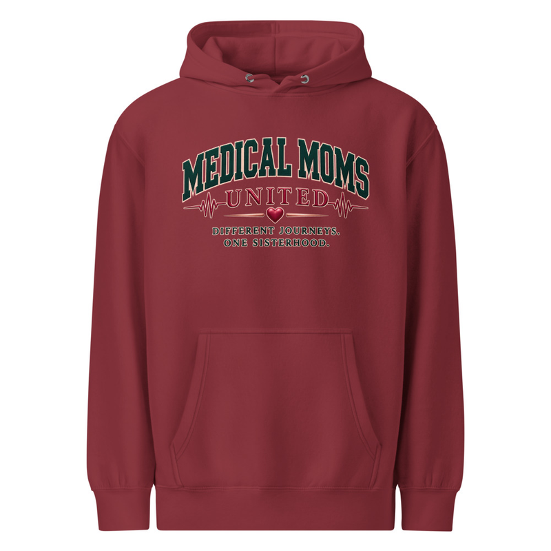 Medical Moms United | Sisterhood Design | Unisex Hoodie – S, Burgundy