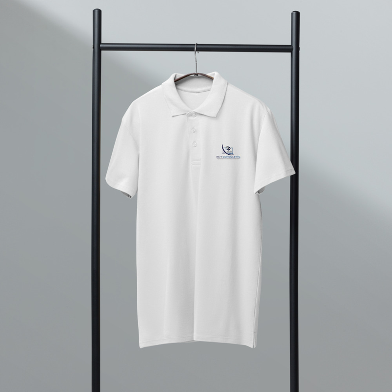 BMT Logo Premium pique polo shirt – S, White
