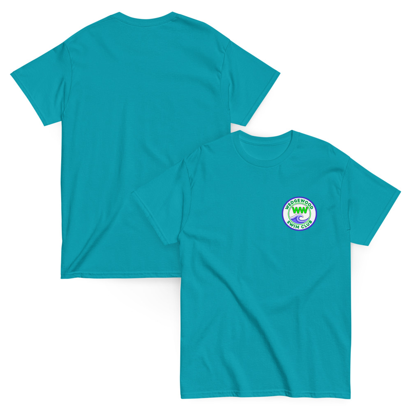 Unisex classic tee small logo – S, Tropical Blue
