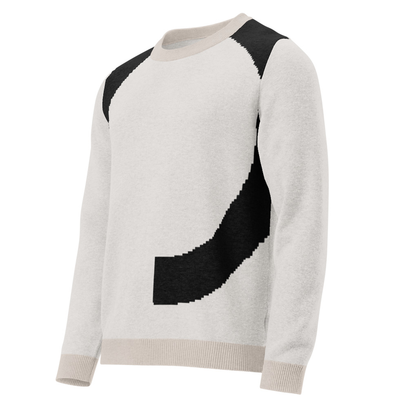 Knitted crew neck sweater / M