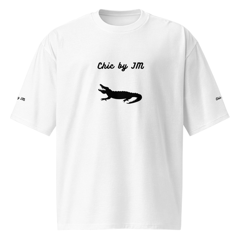 T-shirt Oversized Unisexe – Croco Flow White (JM Signature)
