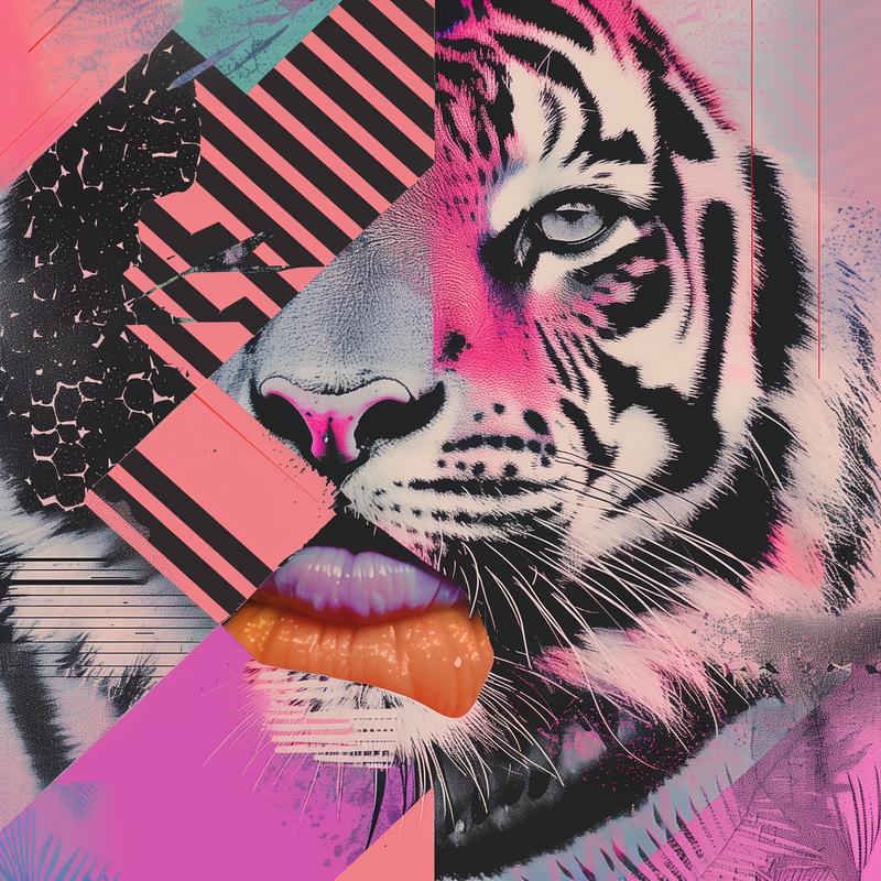 Geometric Tiger Flip-Flops House or Outdoor Slippers