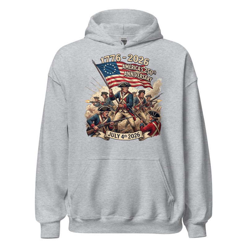 USA 250 | Revolution Unisex Hoodie – XL, Sport Grey