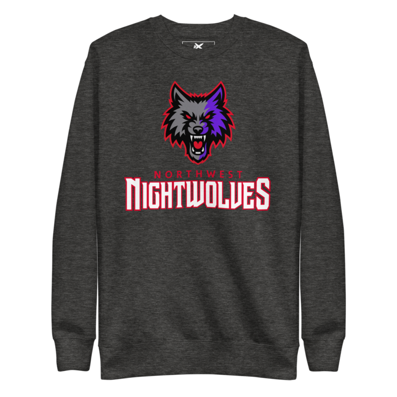 Northwest Nightwolves - Logo Crew Sweatshirt – S, Charcoal Heather