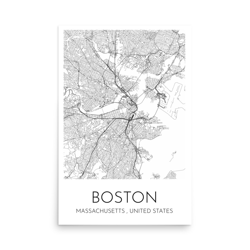 Boston Street Map - White — —
