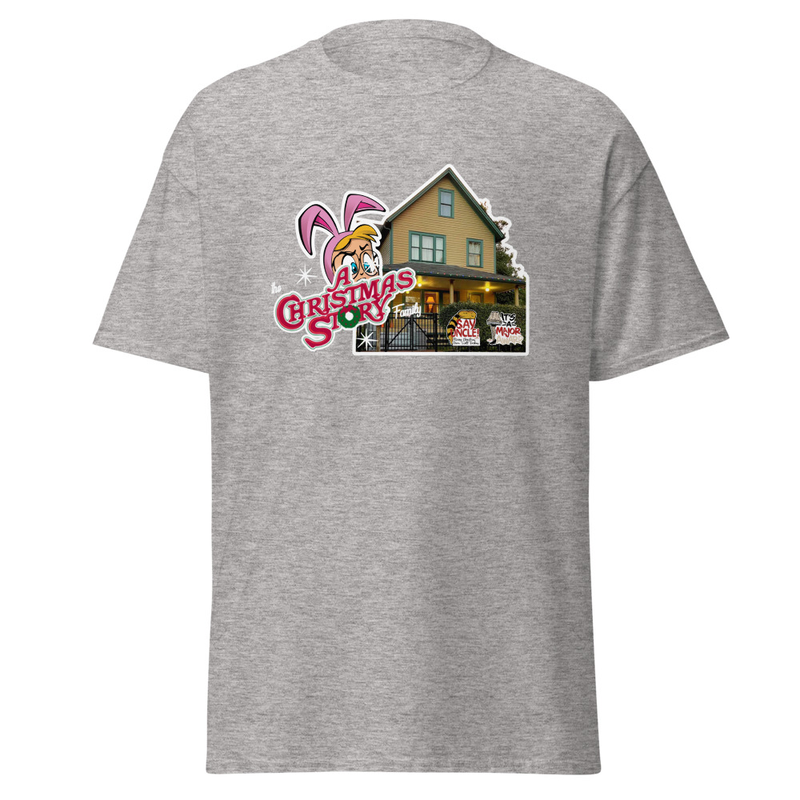 The Bunny Ears ???? / House Tee – A Christmas Story Family Edition  – S, Sport Grey