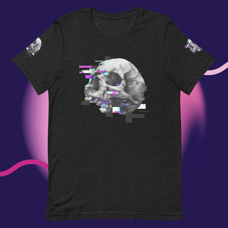 Glitched Skull Tee – Digital Decay Collecti
