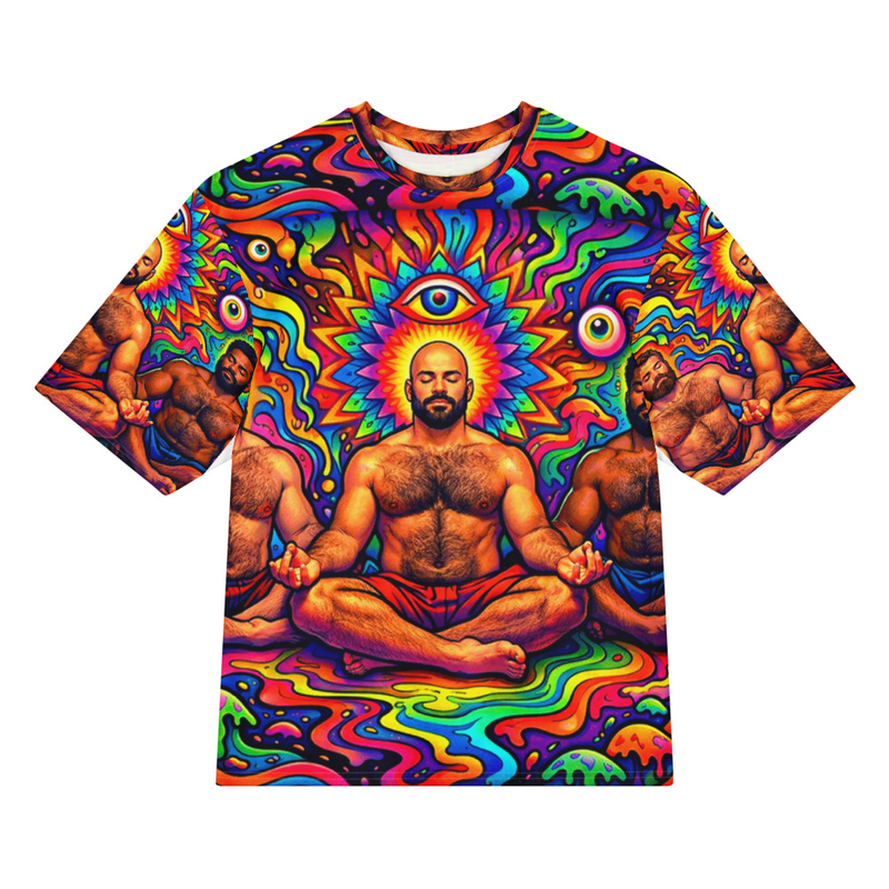 Yoga bears-Oversized cotton t-shirt back