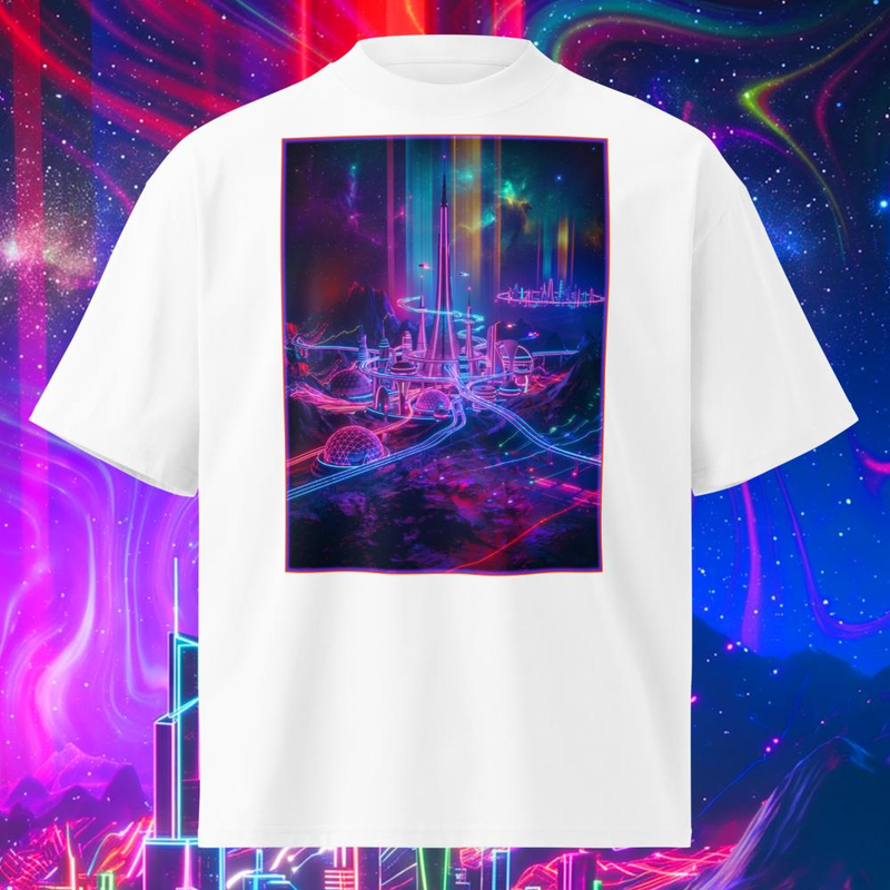 Space Rock Neon City - Space Rock Neon City / White / S