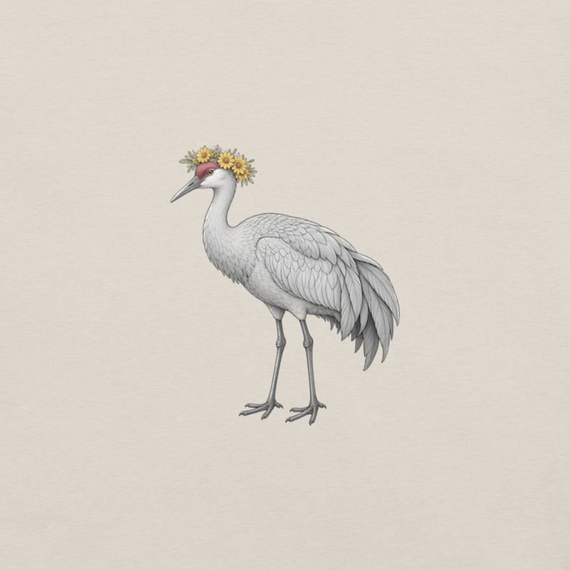 Sandhill Crane Flower Crown Tee — Floof
