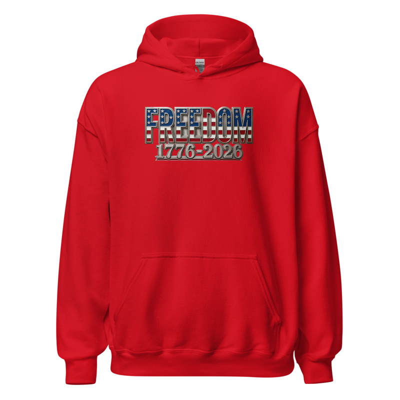 USA 250 | Freedom Unisex Hoodie – XL, Red