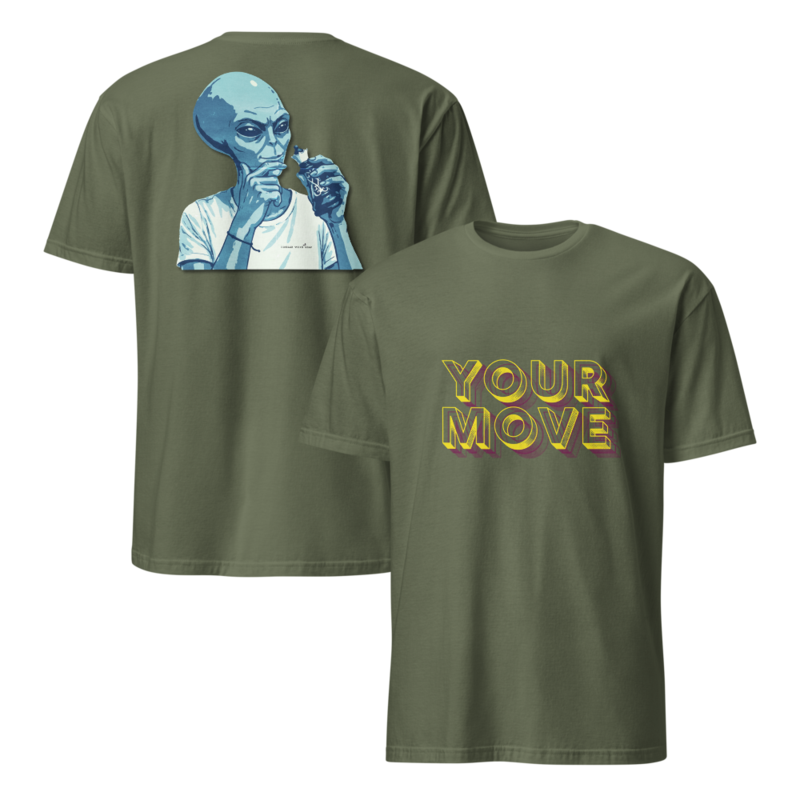 Grey Alien Queen Chess Piece: Your MOVE – S, Military Green