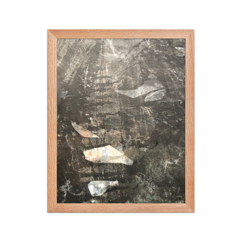 Perceptual Field 0037 — Shimmering Light — Framed Print – 11″×14″, Red Oak