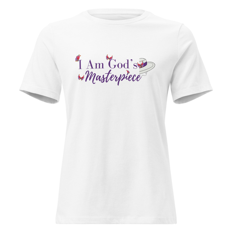 Women's Relaxed T-Shirt - I Am God's Masterpiece/Back Message