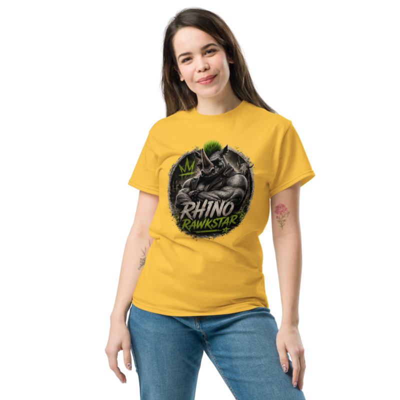 Rhino Rawkstar Emblem Classic Tee — Daisy / L