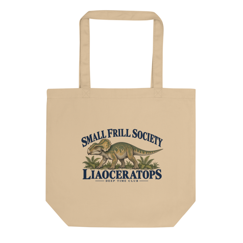 Small Frill Society Liaoceratops Tote supplier-rendered flat front view in Oyster