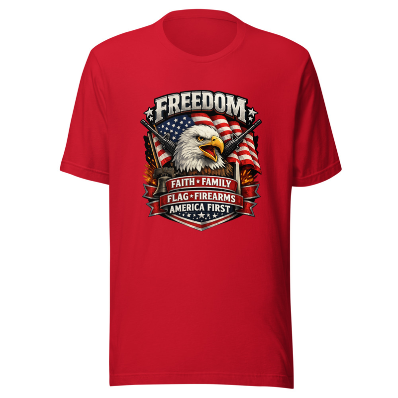Freedom America First Unisex T-Shirt — Red