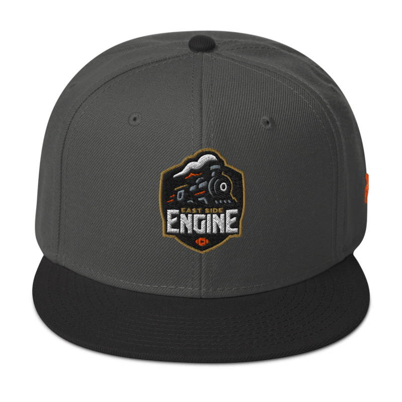 East Side Engine - Snapback Logo Hat – One size, Black / Charcoal gray / Charcoal gray