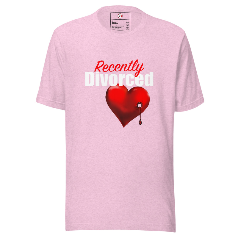 Recently Divorced Unisex T-Shirt – XL, Heather Prism Lilac