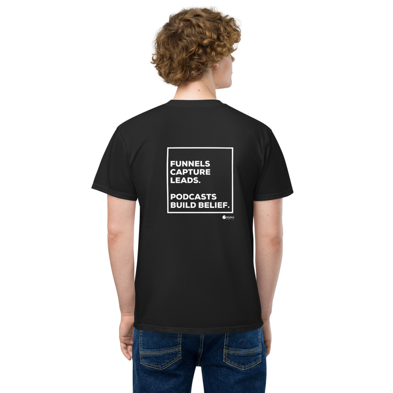 Unisex garment-dyed pocket Funnels Capture Leadsbackprint t-shirt copy copy