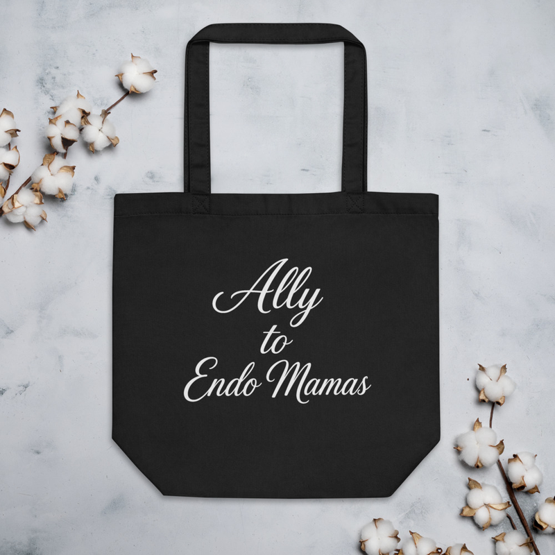 Ally to Endo Mamas Eco Black Tote Bag