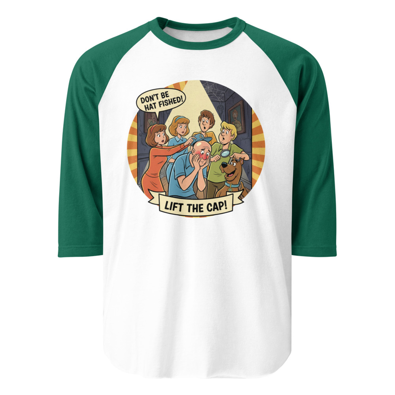 3/4 sleeve raglan shirt copy – XS, White/Kelly