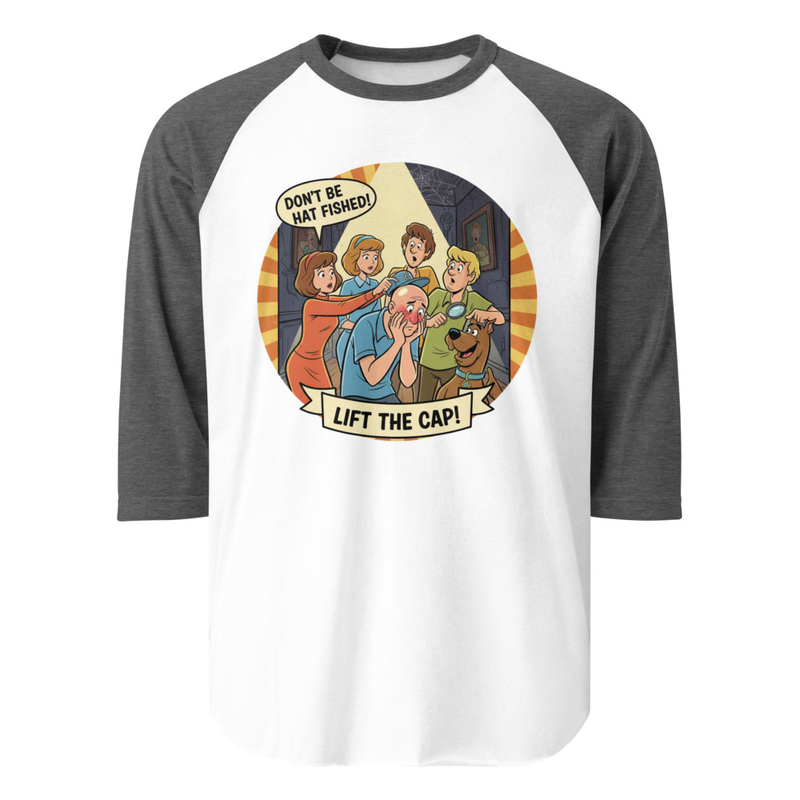 3/4 sleeve raglan shirt copy – S, White/Heather Charcoal