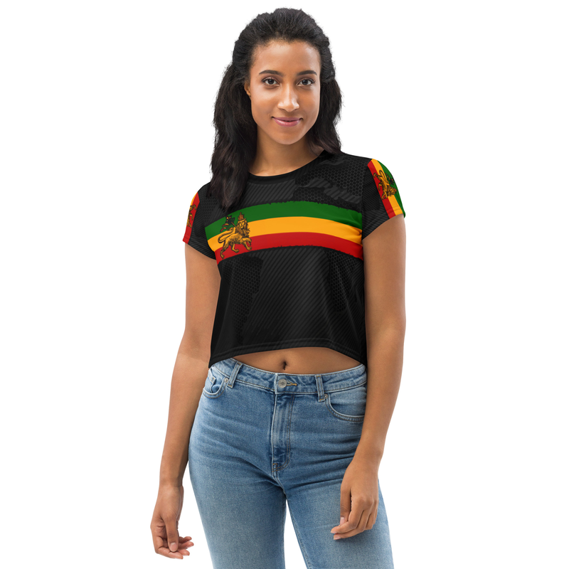Lion of Judah World All-Over Print Crop Tee