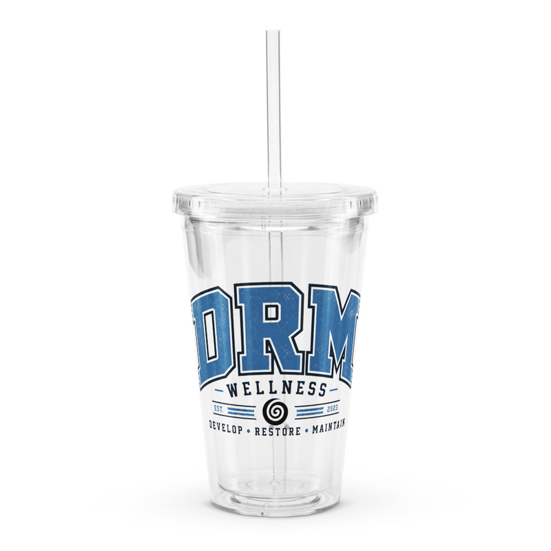 DRM Athletics Varsity 16oz iced coffee tumbler | Develop. Restore. Maintain.